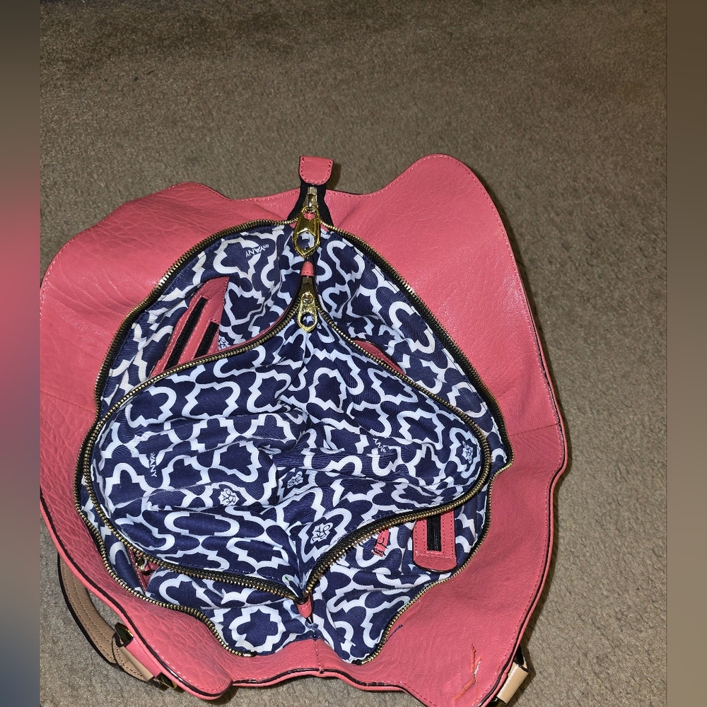 orYANY Lamb Leather Tote—Lauren Mineral Red Pebbled Pre-Owned. Cute Bag! - Picture 10 of 12